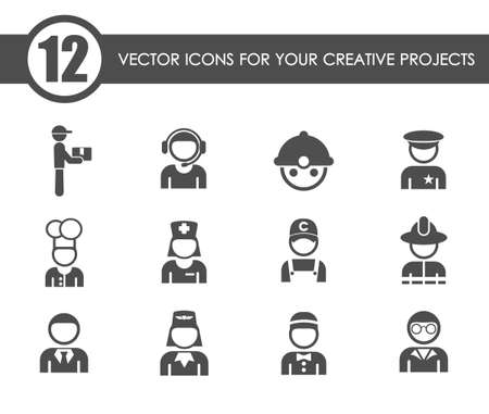 occupation vector iconsのイラスト素材