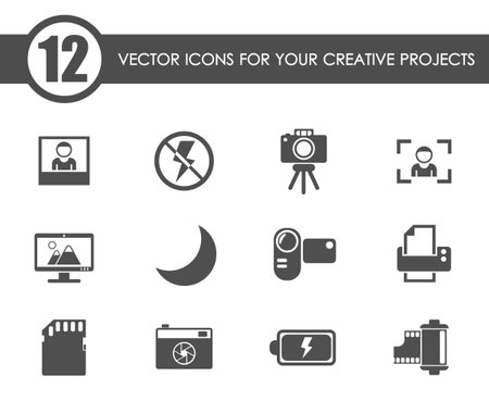 photography vector iconsのイラスト素材