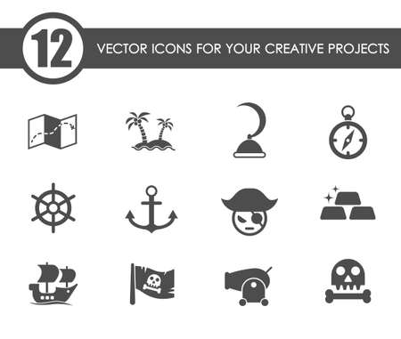 pirates vector iconsのイラスト素材