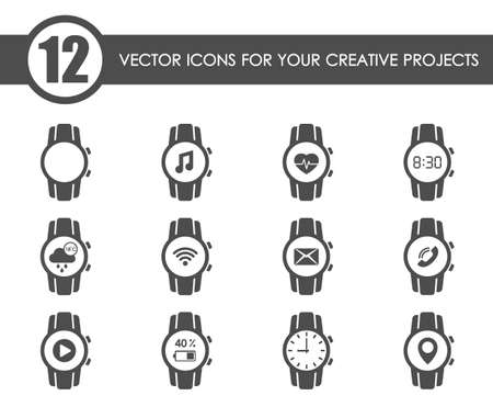 smart watch web iconsのイラスト素材