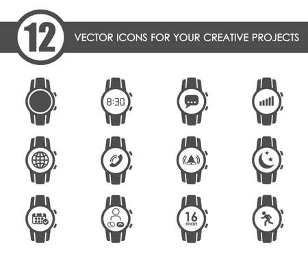 smart watch web iconsのイラスト素材