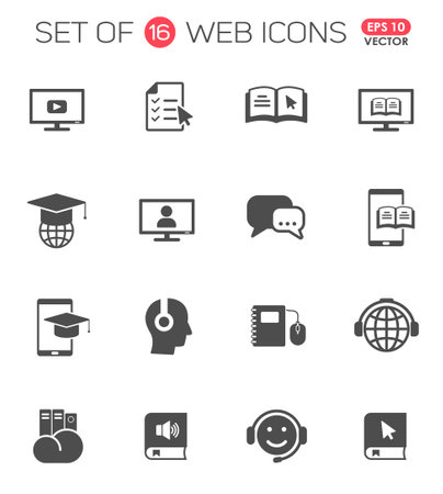 e-learning vector iconsのイラスト素材