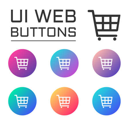 cart account ui web button. ui elementsのイラスト素材