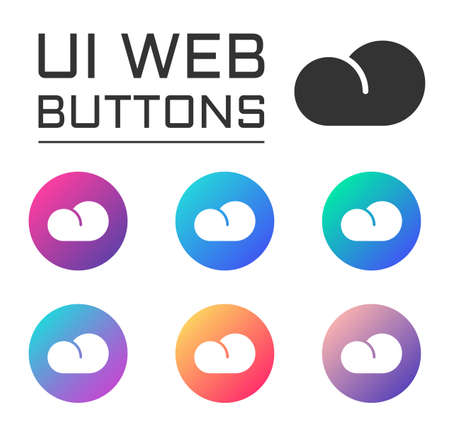 cloud ui web button. vector iconsのイラスト素材
