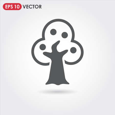 fruit tree single vector icon on light backgroundのイラスト素材
