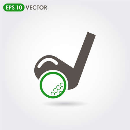 golf club with ball single vector iconのイラスト素材