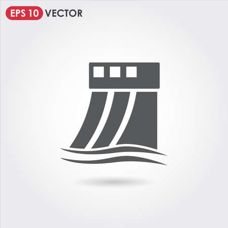 hydroelectric power station single vector iconのイラスト素材