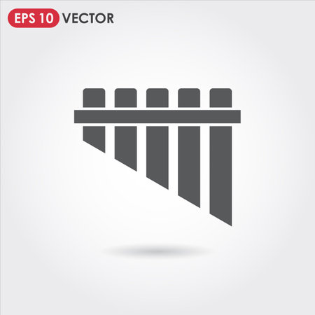 panpipe single vector iconのイラスト素材