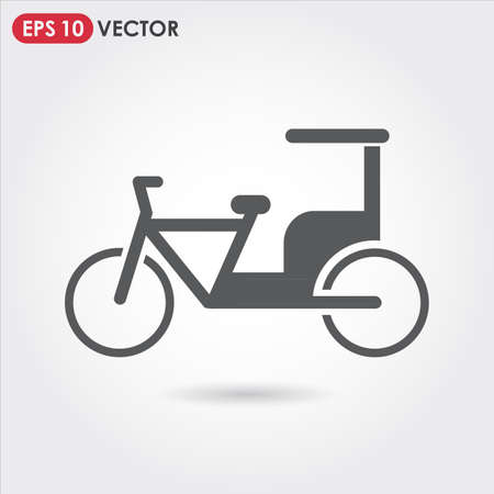 rickshaw single vector iconのイラスト素材