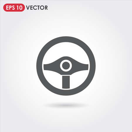 steering wheel single vector icon on light backgroundのイラスト素材