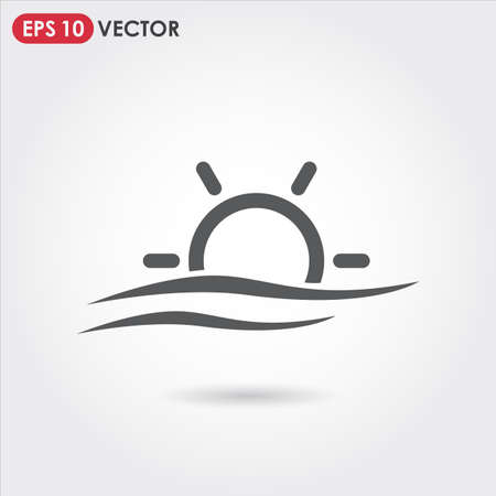 sunset single vector iconのイラスト素材