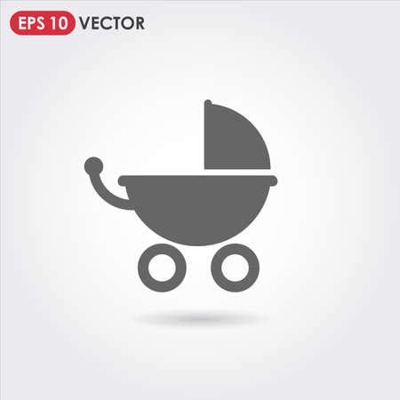 stroller single vector iconのイラスト素材