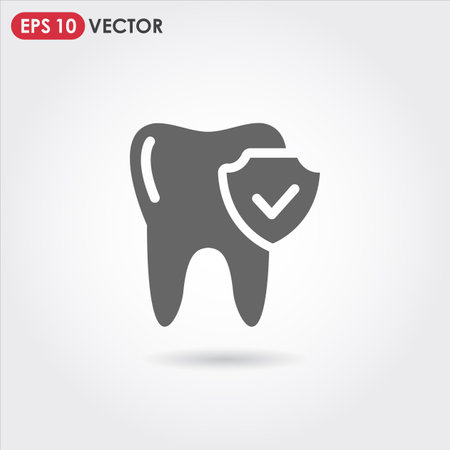 tooth single vector iconのイラスト素材