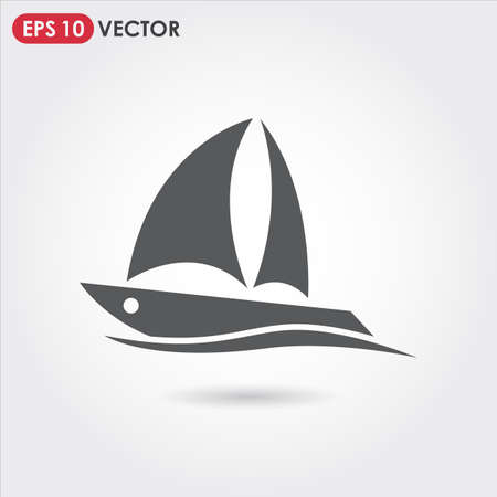 yacht single vector iconのイラスト素材