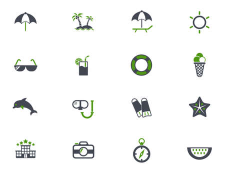 beach icon setのイラスト素材