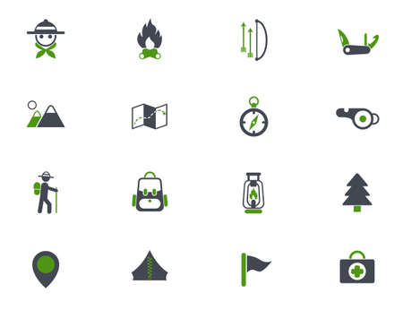 day of scouts icon setのイラスト素材