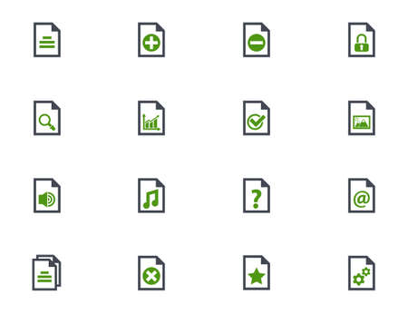 documents simple vector icons in two colorsのイラスト素材