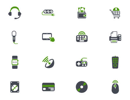 electronics supermarket icon setのイラスト素材