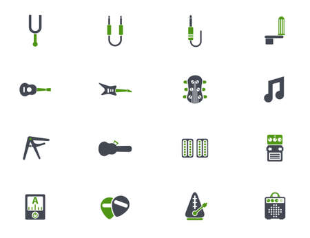 guitar and accessories icon setのイラスト素材