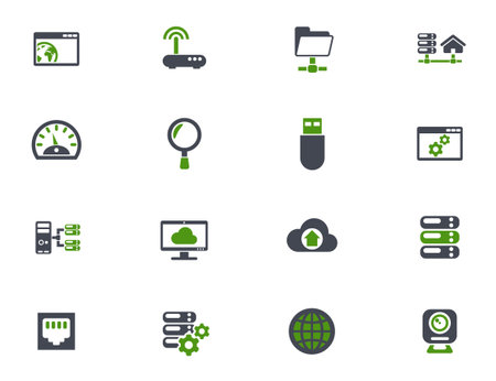hosting provider icon setのイラスト素材