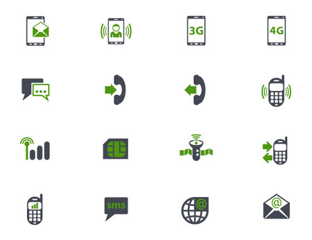 mobile connection icon setのイラスト素材