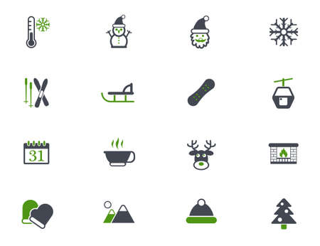 winter icon setのイラスト素材