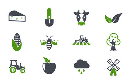 agriculture simple vector iconsのイラスト素材