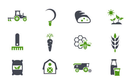 agriculture simple vector iconsのイラスト素材