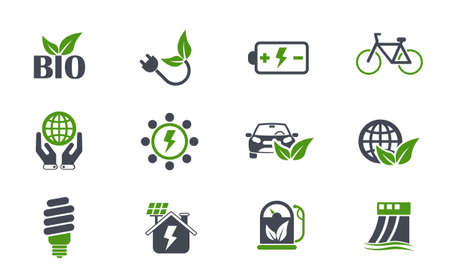 alternative energy simple vector iconsのイラスト素材