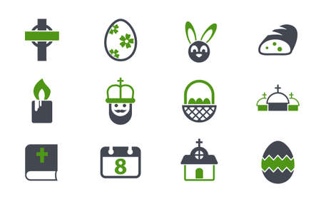 easter simple vector iconsのイラスト素材