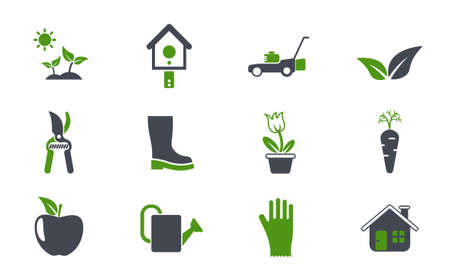 gardening simple vector iconsのイラスト素材