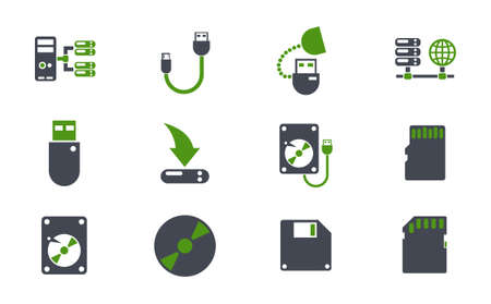 memory drives simple vector iconsのイラスト素材