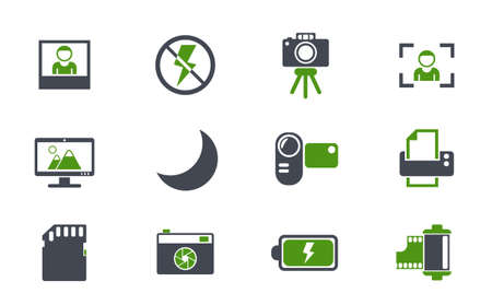 photography icon setのイラスト素材