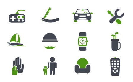fathers day simple vector iconsのイラスト素材