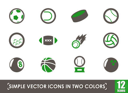 sport balls simple vector iconsのイラスト素材
