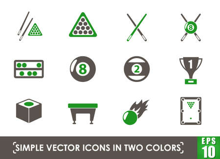 billiards simple vector iconsのイラスト素材