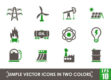 power generation simple vector iconsのイラスト素材