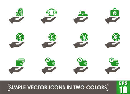 hand and money simple vector iconsのイラスト素材