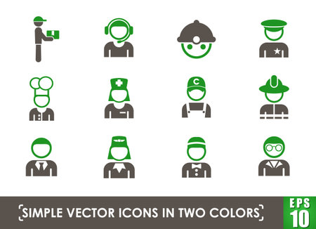 occupation simple vector iconsのイラスト素材