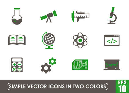 sciences simple vector iconsのイラスト素材