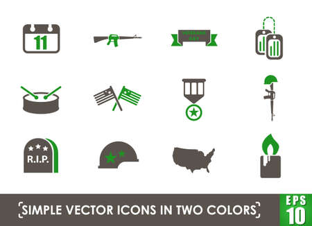 veterans day simple vector iconsのイラスト素材