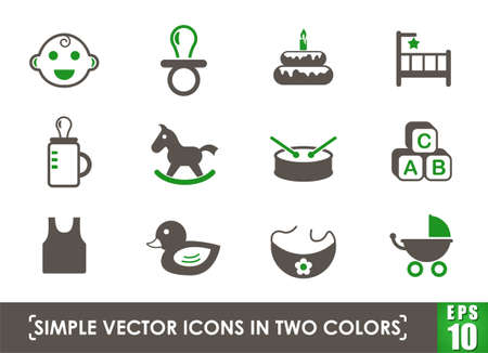 baby simple vector iconsのイラスト素材