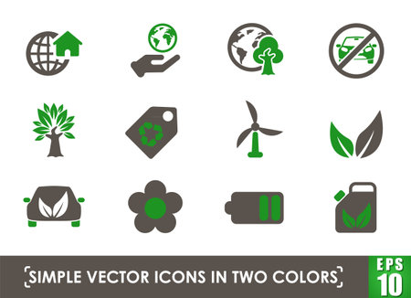 ecology simple vector iconsのイラスト素材