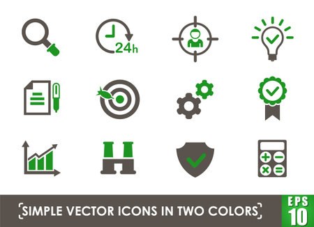 data analytics simple vector icons in two colorsのイラスト素材