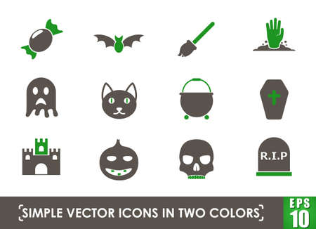 helloween simple vector iconsのイラスト素材