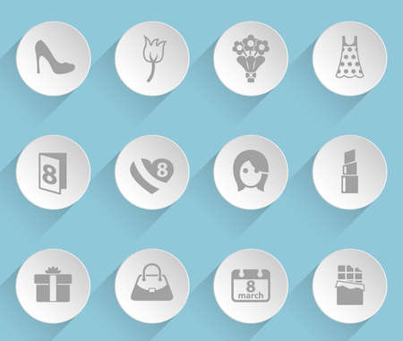 8 march web iconsのイラスト素材