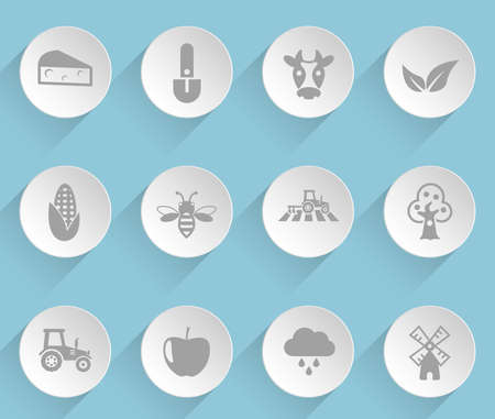 agriculture web iconsのイラスト素材
