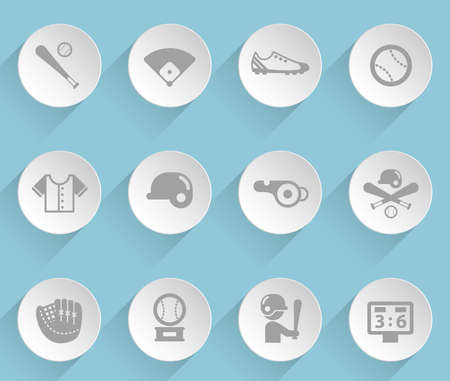 baseball web iconsのイラスト素材