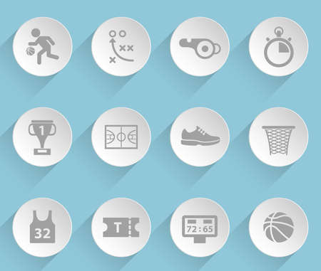 basketball web iconsのイラスト素材