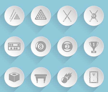 billiards web iconsのイラスト素材